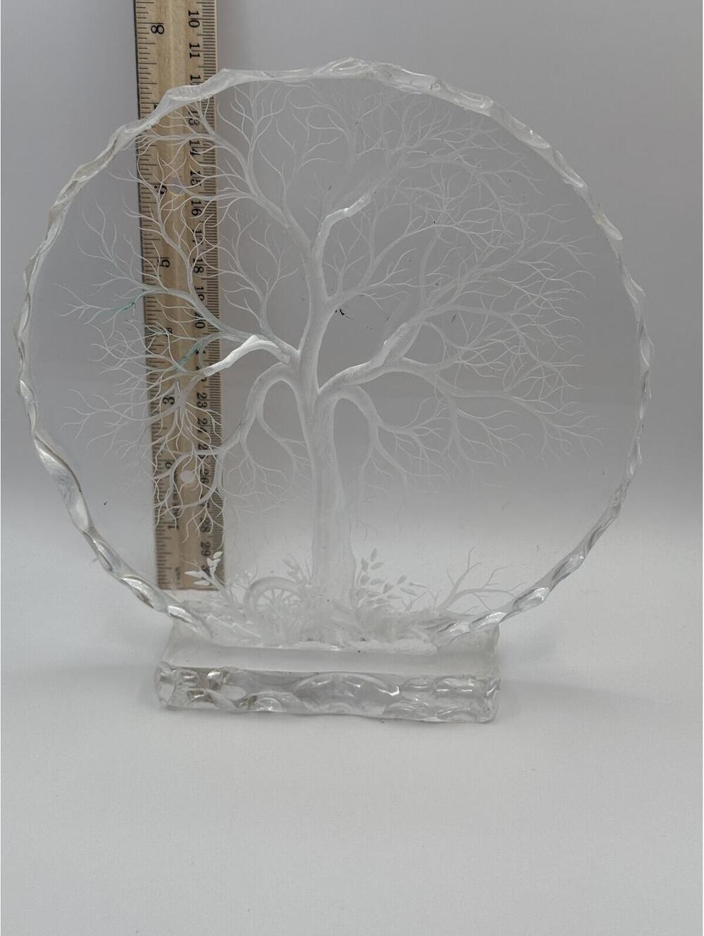 Vintage Lucite Acrylic Tree of Life LED Light Sculpture Color Changing